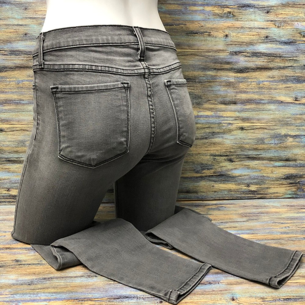 Flying Monkey Jeans Skinny Stretch Distressed Low Rise Gray Womens Size 27